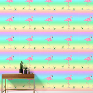 Roze Flamingo Behang