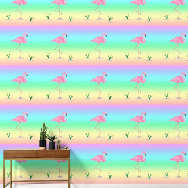 Roze Flamingo Behang (Hal)