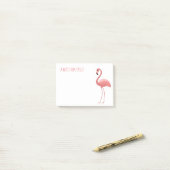 Roze Flamingo Bericht Van Post-it® Notes (Op bureau)