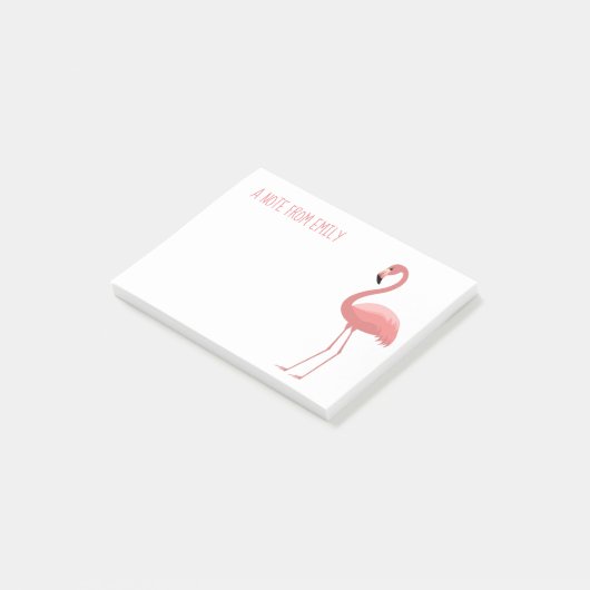 Roze Flamingo Bericht Van Post-it® Notes (Schuin)