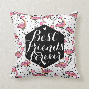 Roze Flamingo Best Friends Forever Custom Kussen