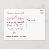 Roze Flamingo Bewaar de datum Verloving bruiloft Aankondigingskaart (Achterkant)