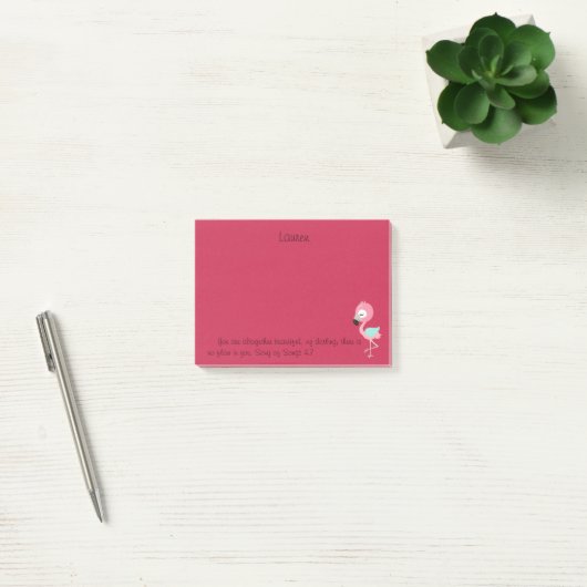 Roze flamingo Bijbelversie Post-it® Notes (Kantoor)