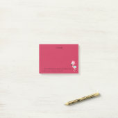 Roze flamingo Bijbelversie Post-it® Notes (Op bureau)