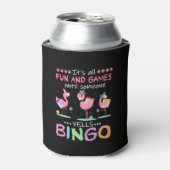 Roze Flamingo Bingo Funny Gift Art Blikjeskoeler (Blikje Voorkant)