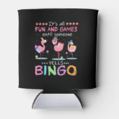 Roze Flamingo Bingo Funny Gift Art Blikjeskoeler (Voorkant)
