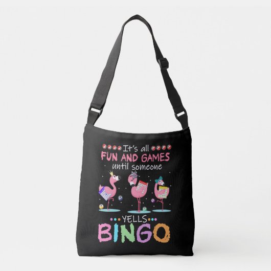Roze Flamingo Bingo Funny Gift Art Crossbody Tas (Voorkant)