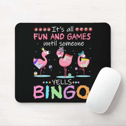Roze Flamingo Bingo Funny Gift Art Muismat (Met muis)
