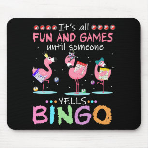 Roze Flamingo Bingo Funny Gift Art Muismat