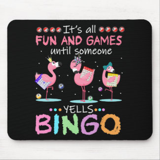 Roze Flamingo Bingo Funny Gift Art Muismat