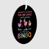 Roze Flamingo Bingo Funny Gift Art Ornament (voorkant)