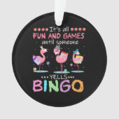 Roze Flamingo Bingo Funny Gift Art Ornament (voorkant)