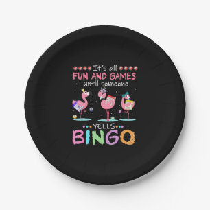 Roze Flamingo Bingo Funny Gift Art Papieren Bordje