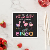 Roze Flamingo Bingo Funny Gift Art Servet (Insitu)