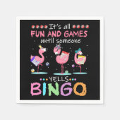 Roze Flamingo Bingo Funny Gift Art Servet (Voorkant)
