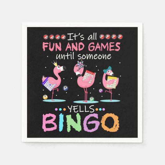 Roze Flamingo Bingo Funny Gift Art Servet (Voorkant)