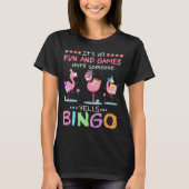 Roze Flamingo Bingo Funny Gift Art T-shirt (Voorkant)