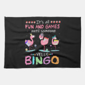 Roze Flamingo Bingo Funny Gift Art Theedoek (Horizontaal)