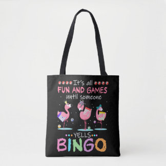 Roze Flamingo Bingo Funny Gift Art Tote Bag