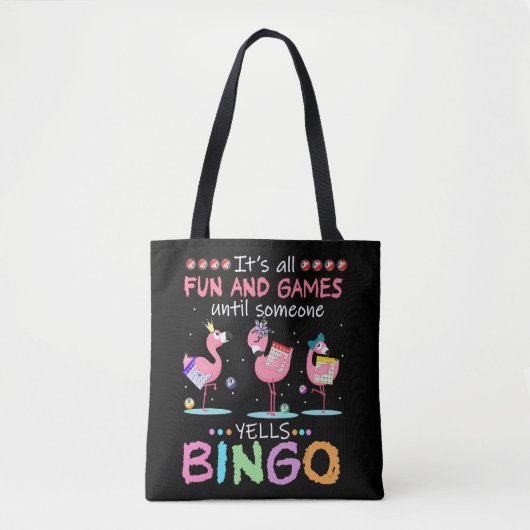 Roze Flamingo Bingo Funny Gift Art Tote Bag (Voorkant)