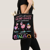 Roze Flamingo Bingo Funny Gift Art Tote Bag (Dichtbij)