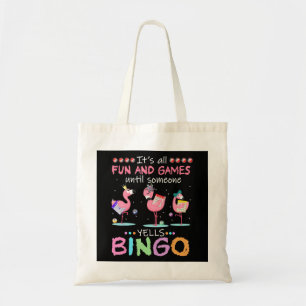Roze Flamingo Bingo Funny Gift Art Tote Bag