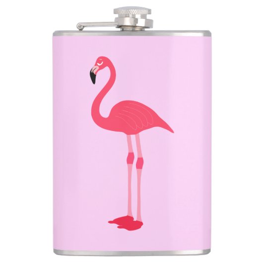 Roze Flamingo Bird-64305 Heupfles (Voorkant)