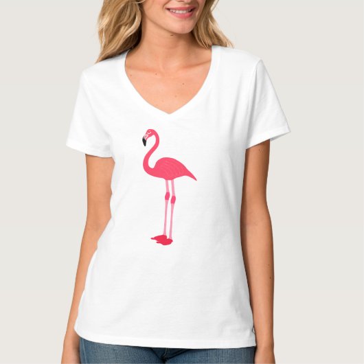 Roze Flamingo Bird-64305 T-shirt (Voorkant)