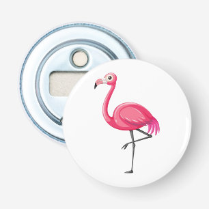 Roze Flamingo Bird-89686 Button Flesopener