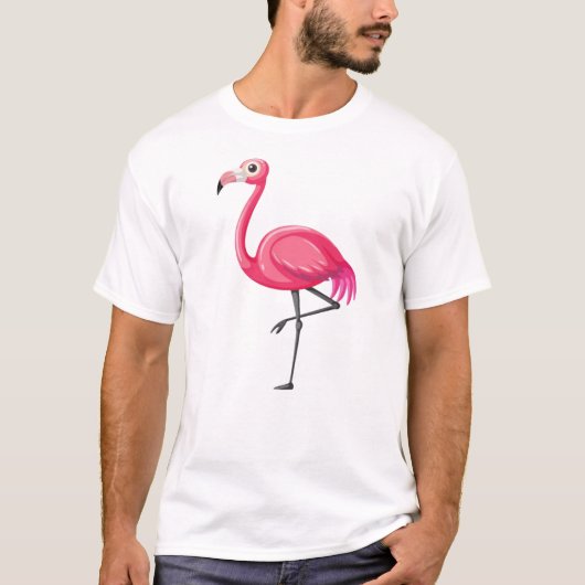 Roze Flamingo Bird-89686 T-shirt (Voorkant)