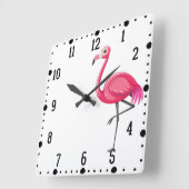 Roze Flamingo Bird-89686 Vierkante Klok (Hoek)