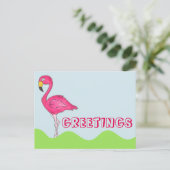  roze flamingo Bird Briefkaart (Staand voorkant)