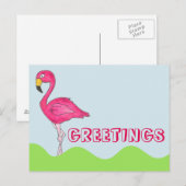  roze flamingo Bird Briefkaart (Voorkant / Achterkant)