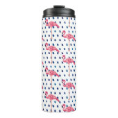 Roze Flamingo Bird Dot Pattern Thermal Tumbler Thermosbeker (Voorkant)
