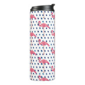 Roze Flamingo Bird Dot Pattern Thermal Tumbler Thermosbeker (Gedraaid links)