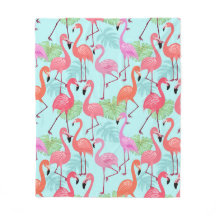 Roze Flamingo Bird Fleece Blanket Gift