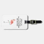 Roze Flamingo Bird Illustration Bagagelabel (Voorkant horizontaal)