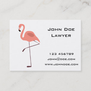 Roze Flamingo Bird Illustration Visitekaartje