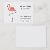 Roze Flamingo Bird Illustration Visitekaartje (Voorkant / Achterkant)