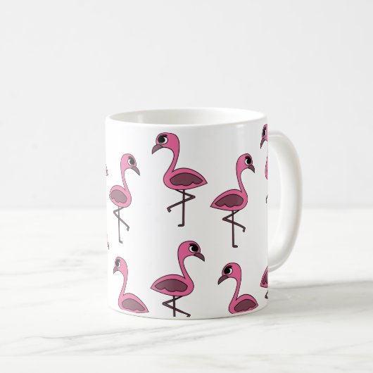 Roze Flamingo Bird Koffiemok (Voorkant rechts)