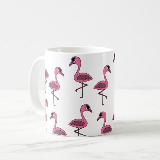 Roze Flamingo Bird Koffiemok (Voorkant links)