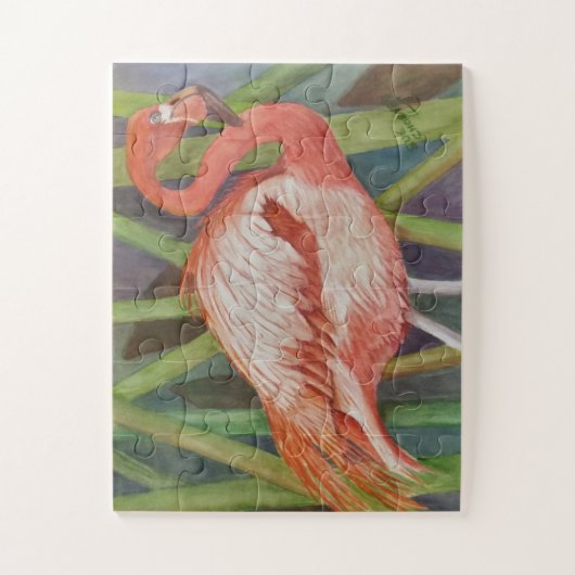 Roze Flamingo Bird Legpuzzel (Verticaal)