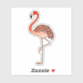Roze Flamingo Bird Lineart-57567 Sticker (Vel)