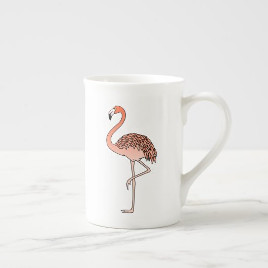 Roze Flamingo Bird Lineart-57667 Porselein Kop (Rechts)