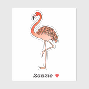 Roze Flamingo Bird Lineart-57667 Sticker
