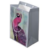 Roze Flamingo Bird Medium Cadeauzakje (Achterkant Gekanteld)