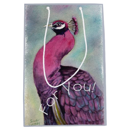 Roze Flamingo Bird Medium Cadeauzakje (Voorkant)