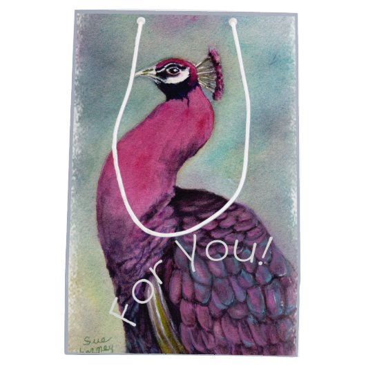 Roze Flamingo Bird Medium Cadeauzakje (Achterkant)