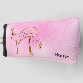 Roze Flamingo Bird op Roze Achtergrond Golfheadcover