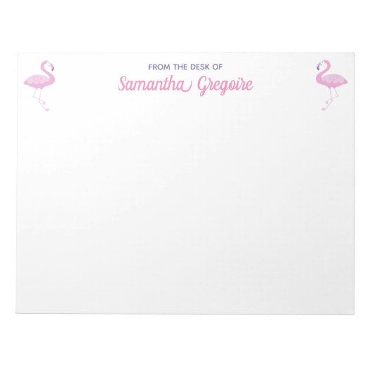 Roze Flamingo Bird van het bureau van Notitieblok (Voorkant)